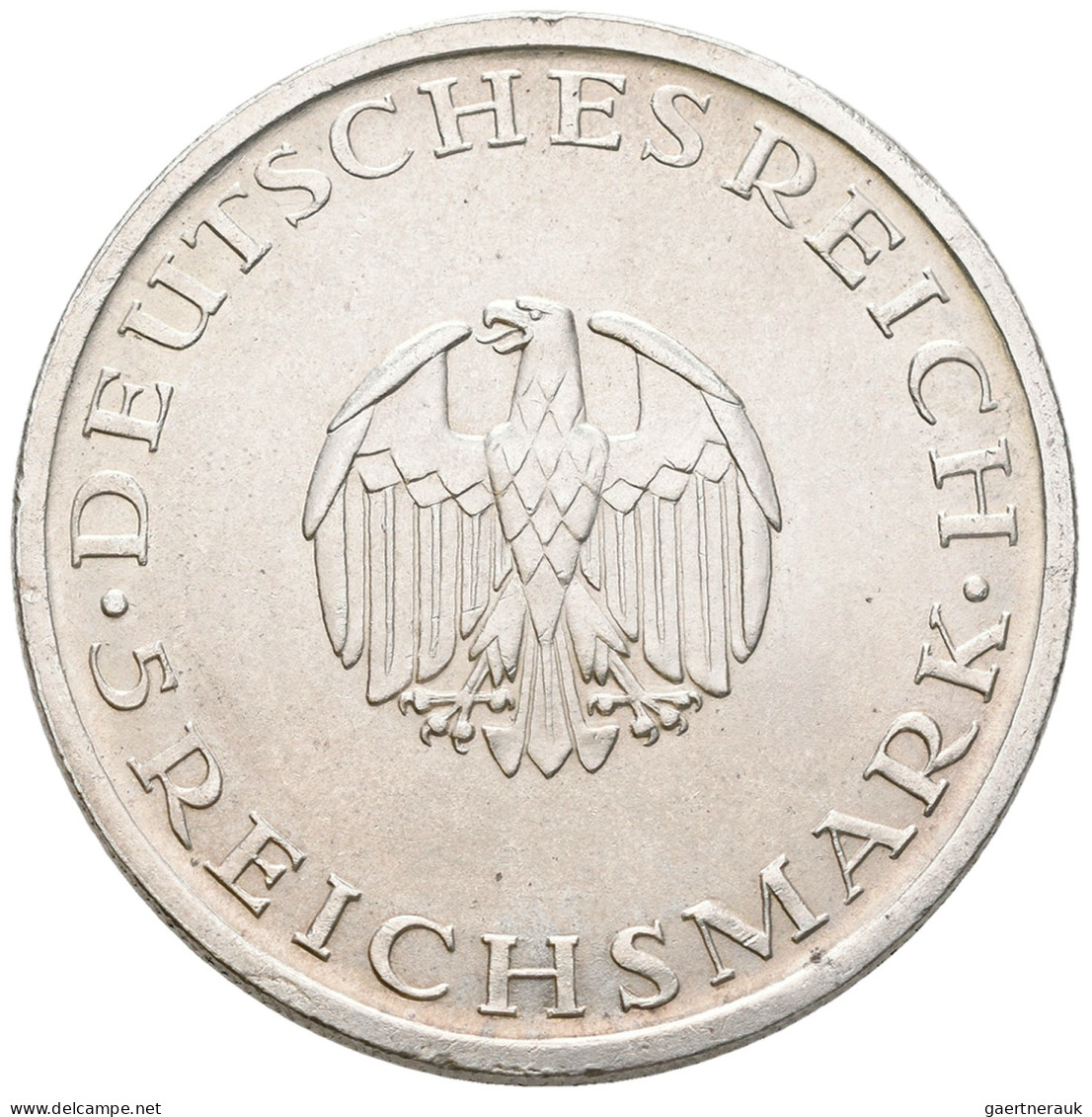 Weimarer Republik: 5 Reichsmark 1929 A, Lessing, Jaeger 336, Kleine Kratzer, Son - Otros & Sin Clasificación