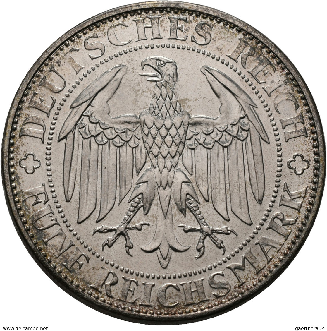 Weimarer Republik: 5 Reichsmark 1929 E, Meißen, Jaeger 339, Feine Kratzer, Vorzü - Autres & Non Classés