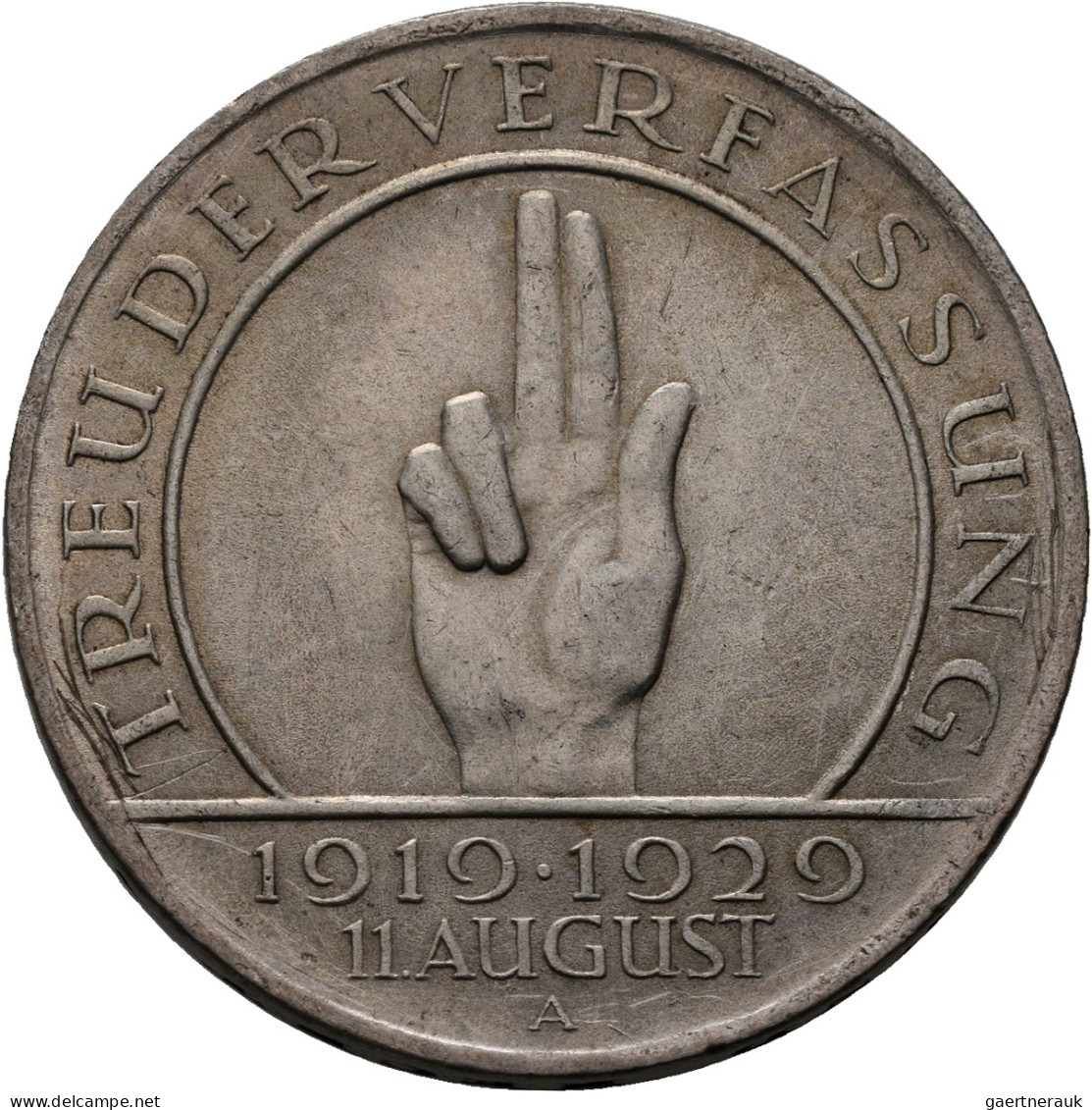 Weimarer Republik: 3 Reichsmark 1929 A (J. 340) + 5 Reichsmark 1929 D (J. 341), - Sonstige & Ohne Zuordnung