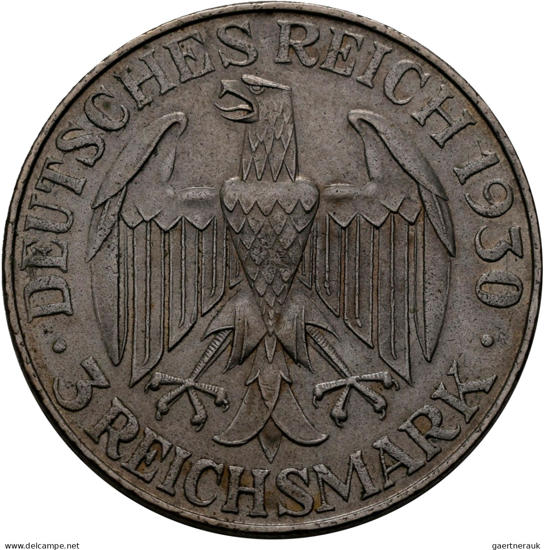 Weimarer Republik: 3 Reichsmark 1930 D, Graf Zeppelin, Weltflug 1929. Jaeger 342 - Other & Unclassified