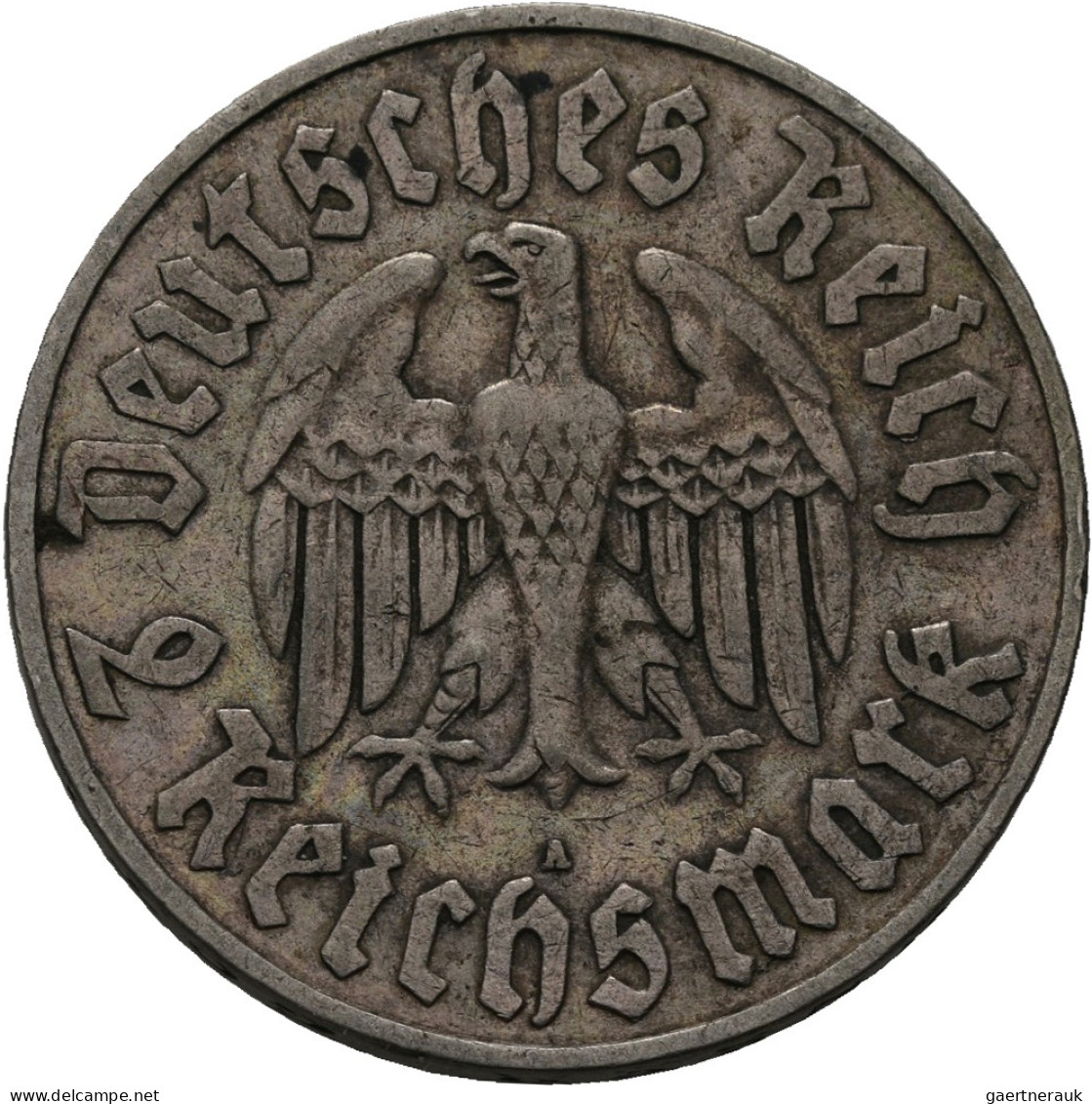 Drittes Reich: 2 Reichsmark 1933 A + 5 Reichsmark 1933 A, Luther. Jaeger 352 + 3 - Otros & Sin Clasificación