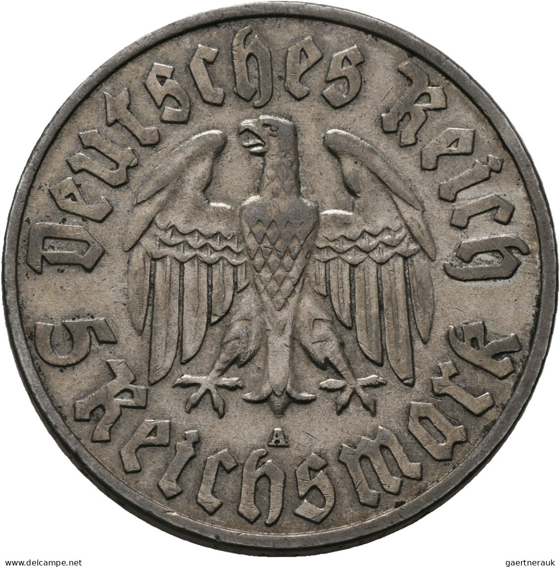 Drittes Reich: 2 Reichsmark 1933 A + 5 Reichsmark 1933 A, Luther. Jaeger 352 + 3 - Autres & Non Classés