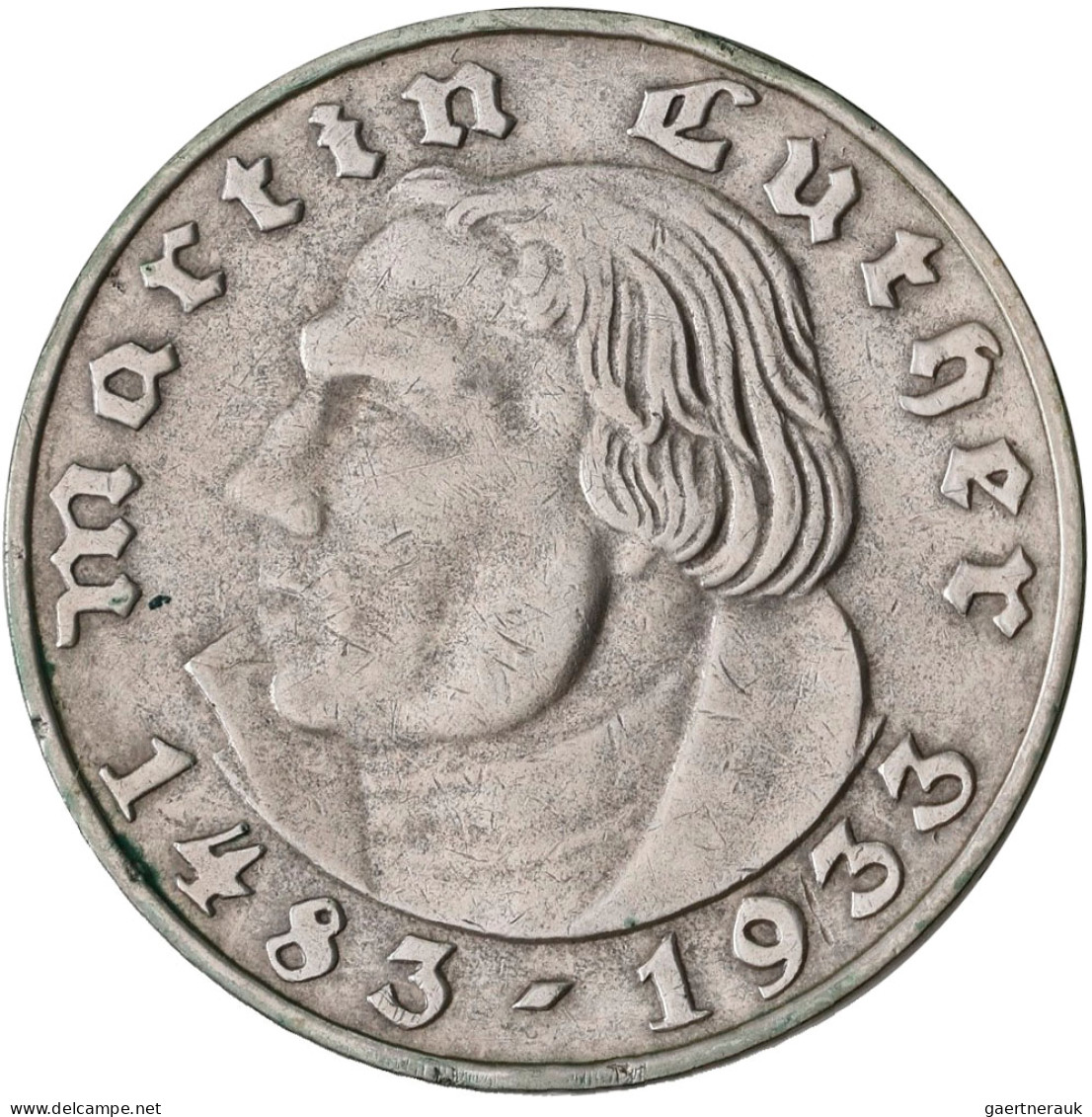 Drittes Reich: 5 Reichsmark 1933 A + 2 Reichsmark 1933 A, Luther. Jaeger 353, 35 - Other & Unclassified