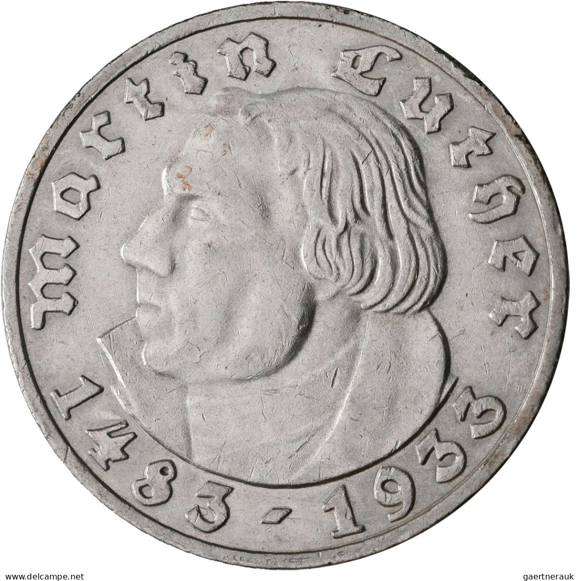 Drittes Reich: 5 Reichsmark 1933 A + 2 Reichsmark 1933 A, Luther. Jaeger 353, 35 - Andere & Zonder Classificatie