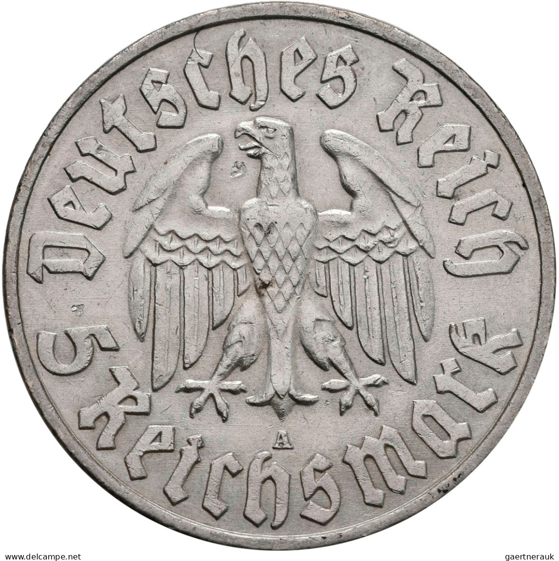 Drittes Reich: 5 Reichsmark 1933 A + 2 Reichsmark 1933 A, Luther. Jaeger 353, 35 - Altri & Non Classificati