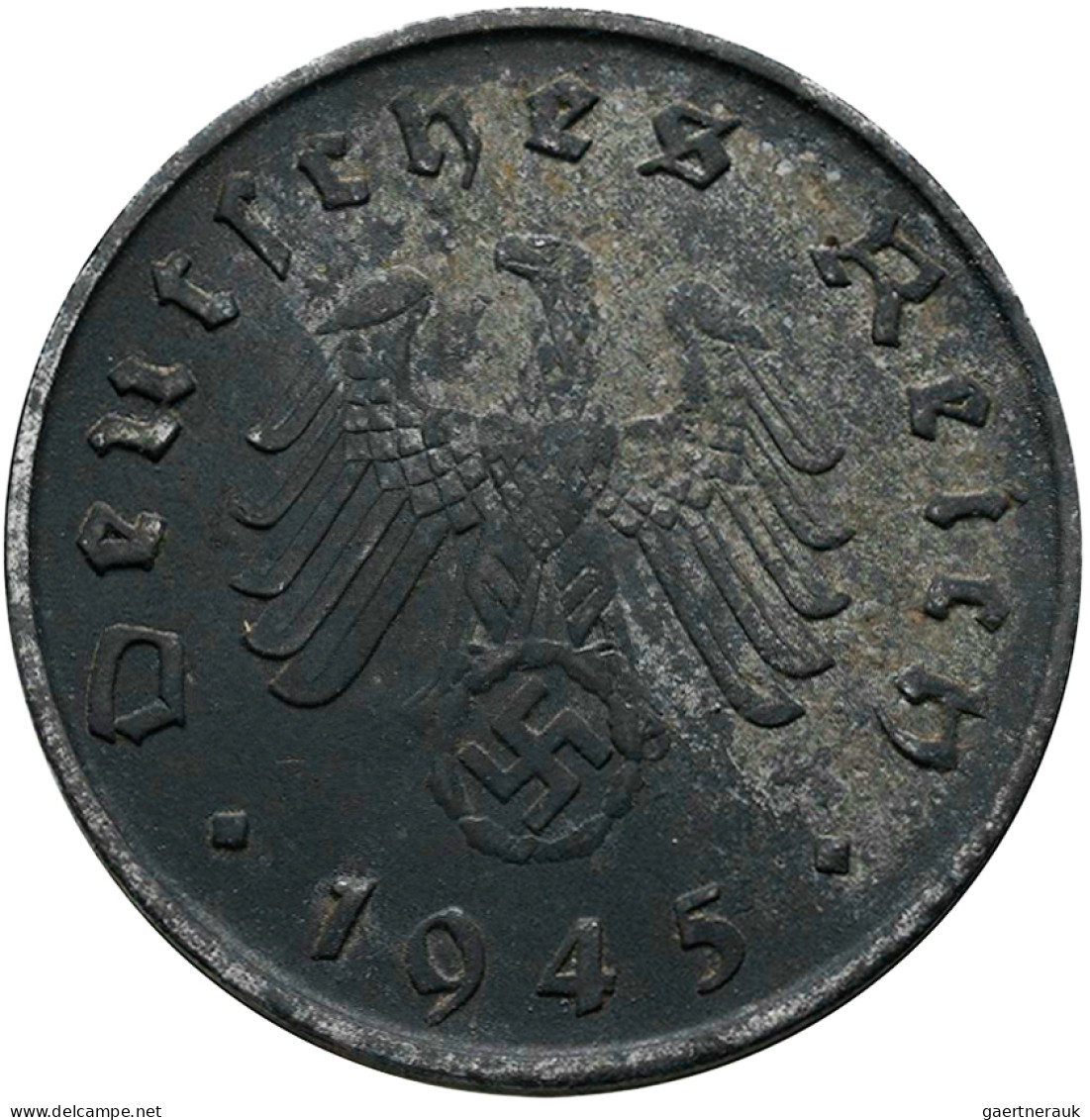 Drittes Reich: 10 Reichspfennig 1945 A Mit HK (J. 371) In Sehr Schön, Sowie 10 R - Autres & Non Classés