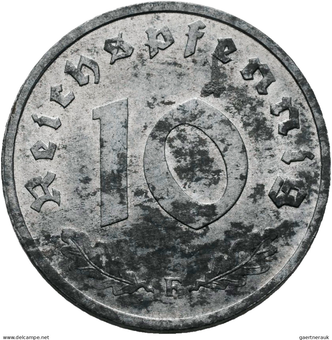 Drittes Reich: 10 Reichspfennig 1945 A Mit HK (J. 371) In Sehr Schön, Sowie 10 R - Other & Unclassified