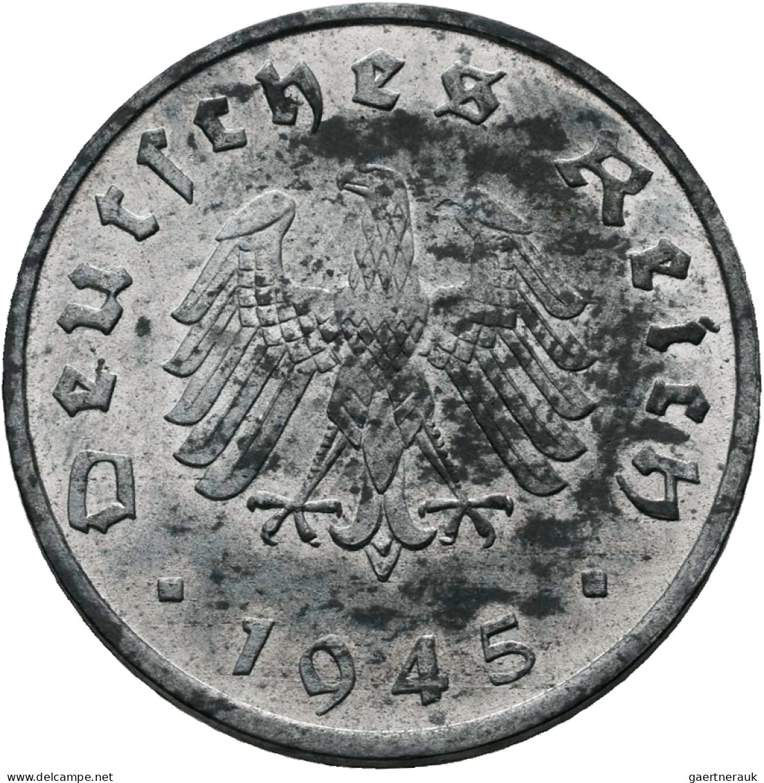 Drittes Reich: 10 Reichspfennig 1945 A Mit HK (J. 371) In Sehr Schön, Sowie 10 R - Other & Unclassified