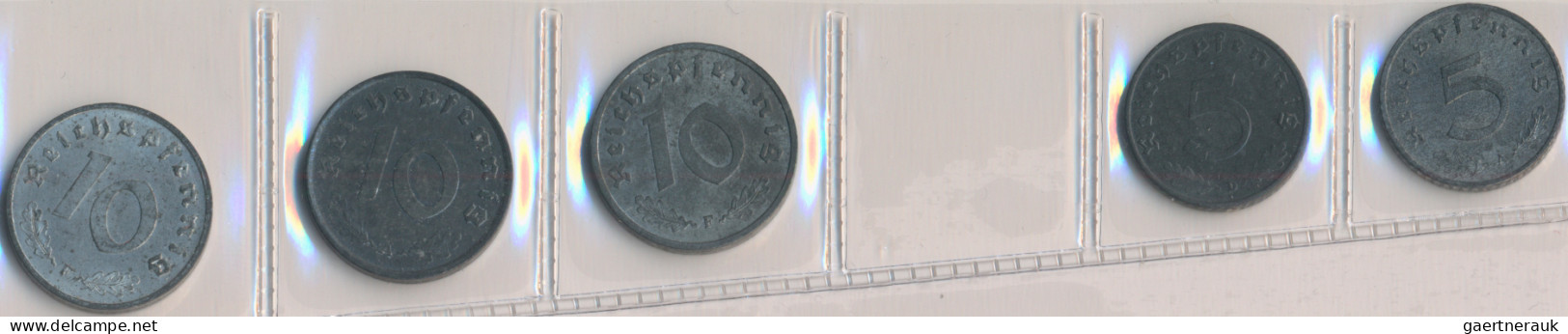Alliierte Besetzung: 5 Pfennig 1947 A + D Sowie 10 Pfennig 1945 F, 1948 A Und F. - Other & Unclassified