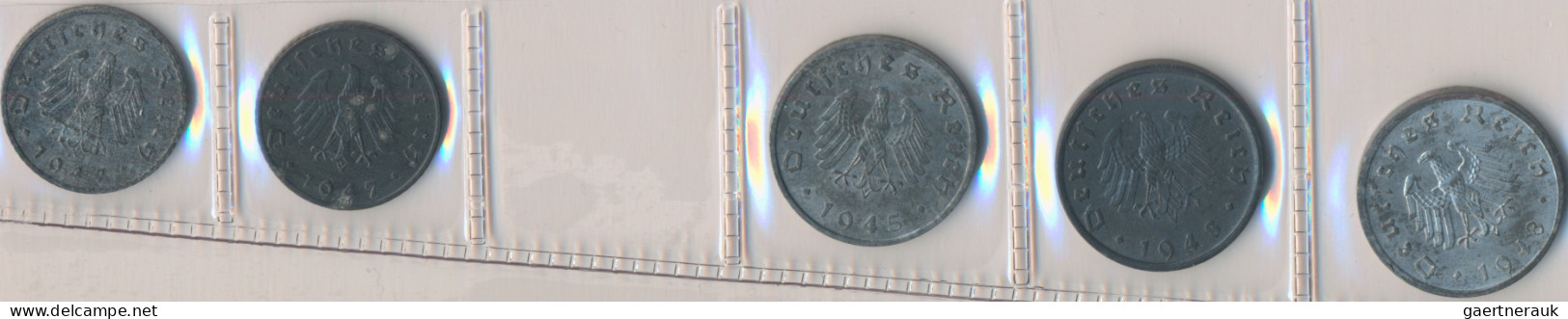 Alliierte Besetzung: 5 Pfennig 1947 A + D Sowie 10 Pfennig 1945 F, 1948 A Und F. - Other & Unclassified