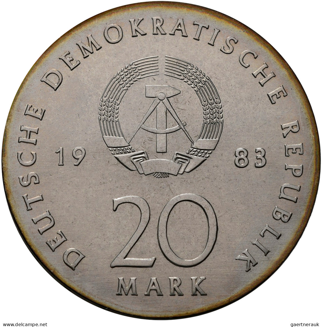 DDR: Themensatz 1983 Martin Luther-Ehrung Der DDR; 20 Mark 1983 Luther. 5 Mark 1 - Otros & Sin Clasificación