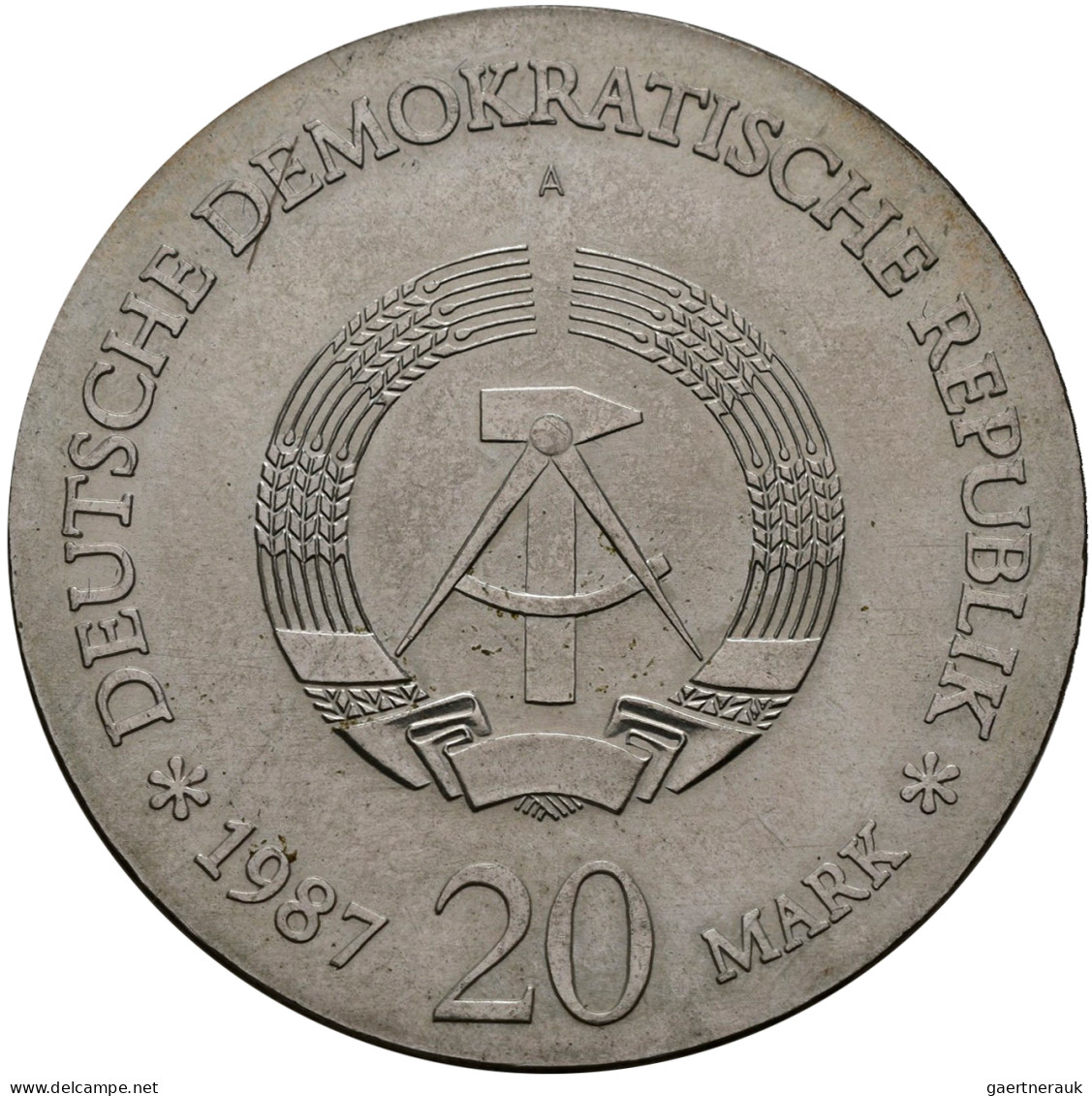 DDR: 20 Mark 1987, Stadtsiegel Berlin, Jaeger 1617, Stempelglanz. - Sonstige & Ohne Zuordnung