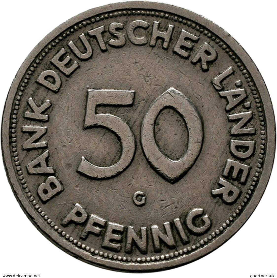 Bundesrepublik Deutschland 1948-2001: 50 Pfennig 1950 G, Bank Deutscher Länder, - Sonstige & Ohne Zuordnung