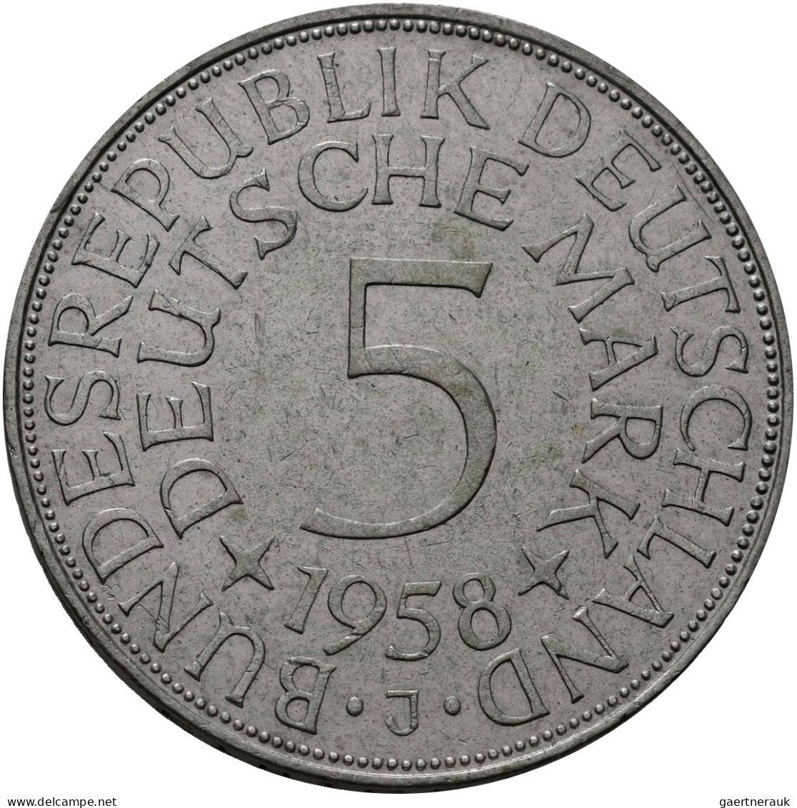 Bundesrepublik Deutschland 1948-2001: 73 X 5 DM Kursmünzen Silberadler (J. 387), - Altri & Non Classificati