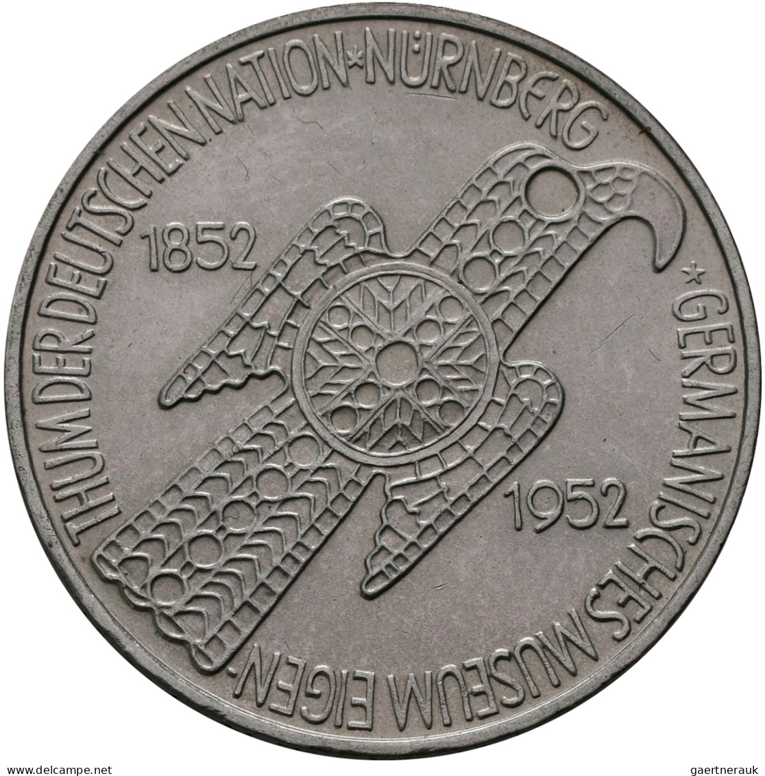 Bundesrepublik Deutschland 1948-2001: 5 DM 1952 D, Germanisches Museum, Jaeger 3 - Sonstige & Ohne Zuordnung