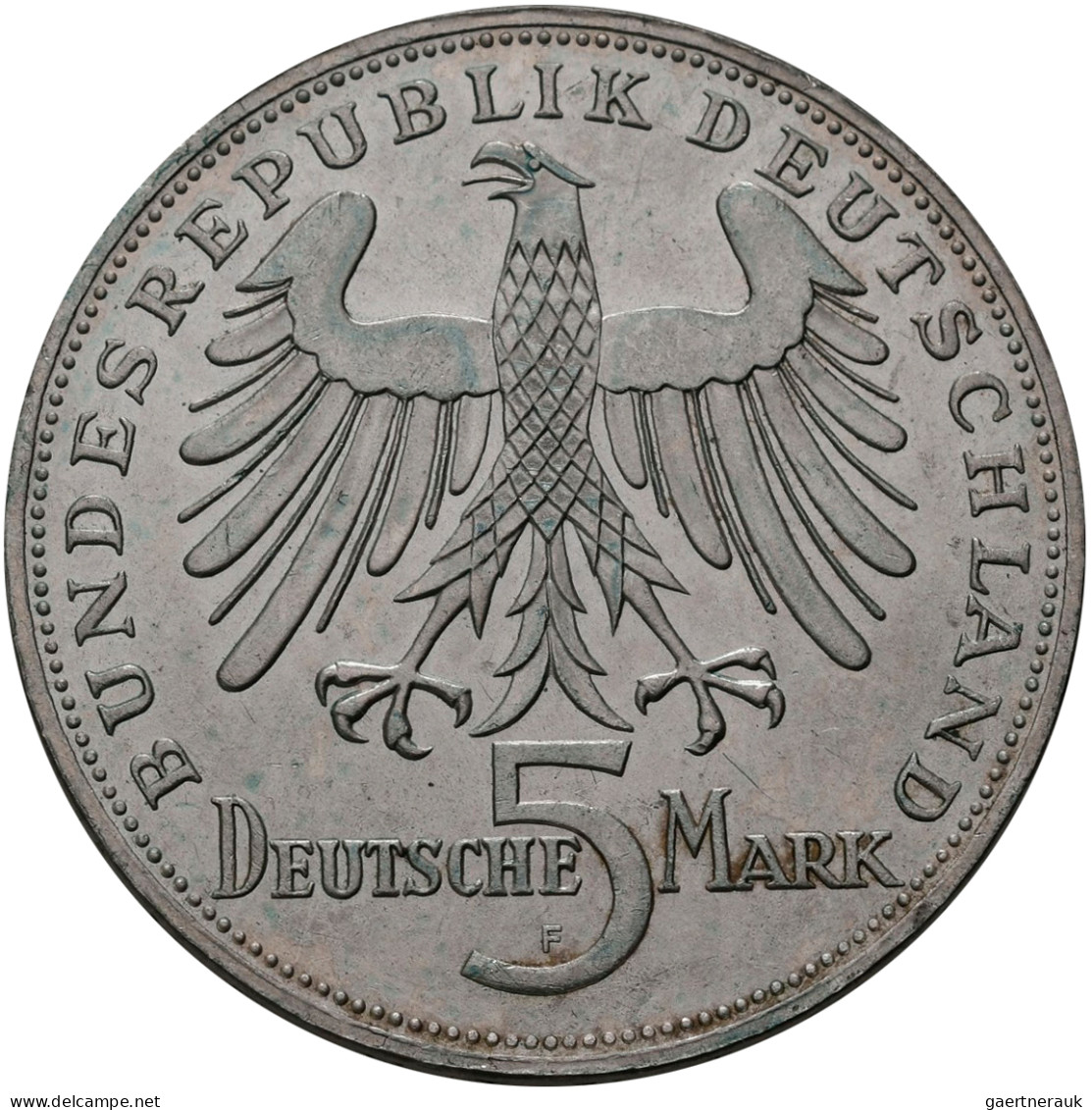 Bundesrepublik Deutschland 1948-2001: 5 DM 1955 F, Friedrich Schiller, Jaeger 38 - Andere & Zonder Classificatie