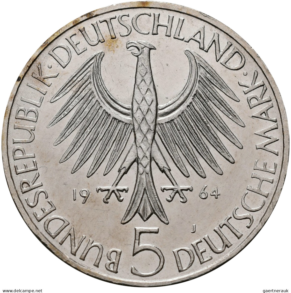 Bundesrepublik Deutschland 1948-2001: 5 DM 1957 J, Freiherr Von Eichendorff, Jae - Other & Unclassified