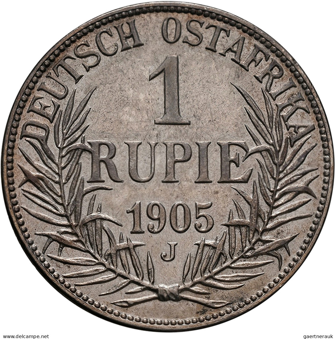 Deutsch-Ostafrika: Wilhelm II. 1888-1918: 1 Rupie 1905 J, Jaeger 722. Kleine Kra - Africa Orientale Tedesca