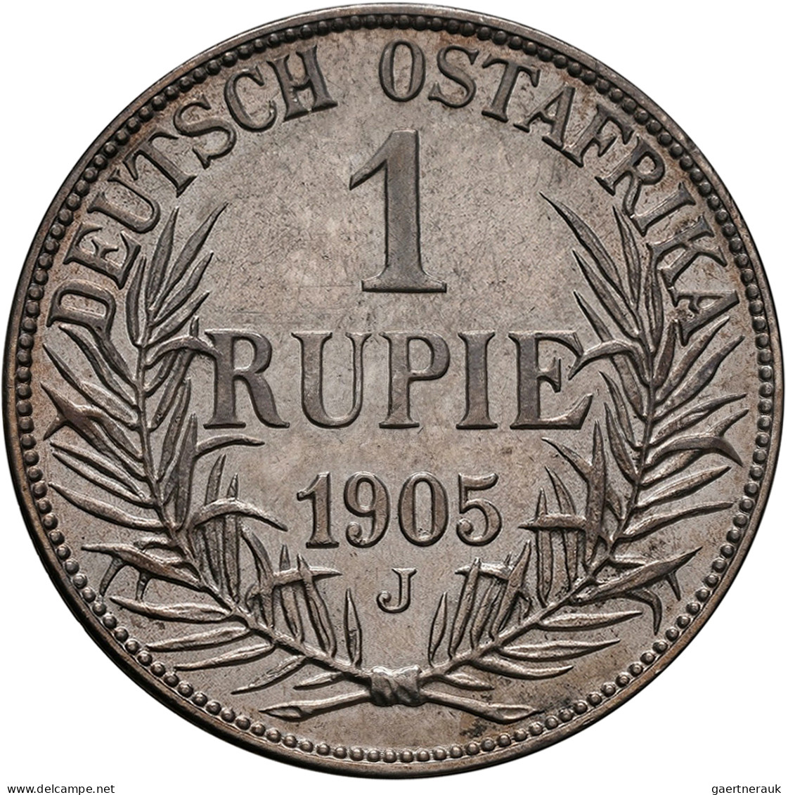 Deutsch-Ostafrika: Wilhelm II. 1888-1918: 1 Rupie 1905 J, Jaeger 722. Kleine Kra - German East Africa