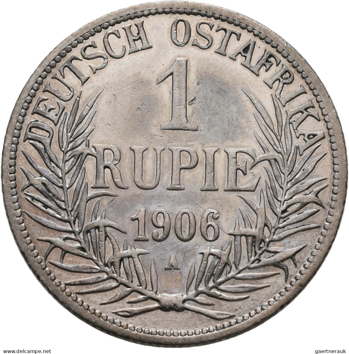 Deutsch-Ostafrika: Wilhelm II. 1888-1918: 1 Rupie 1906 A + J, Jaeger 722. Kratze - Deutsch-Ostafrika