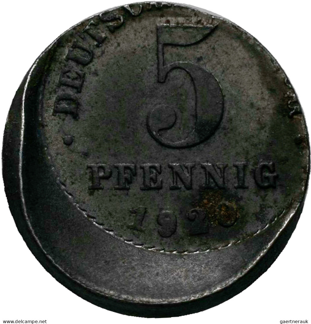 Proben & Verprägungen: Deutschland, Kaiserreich: Fehlprägung 5 Pfennig 1920 D (J - Specimen