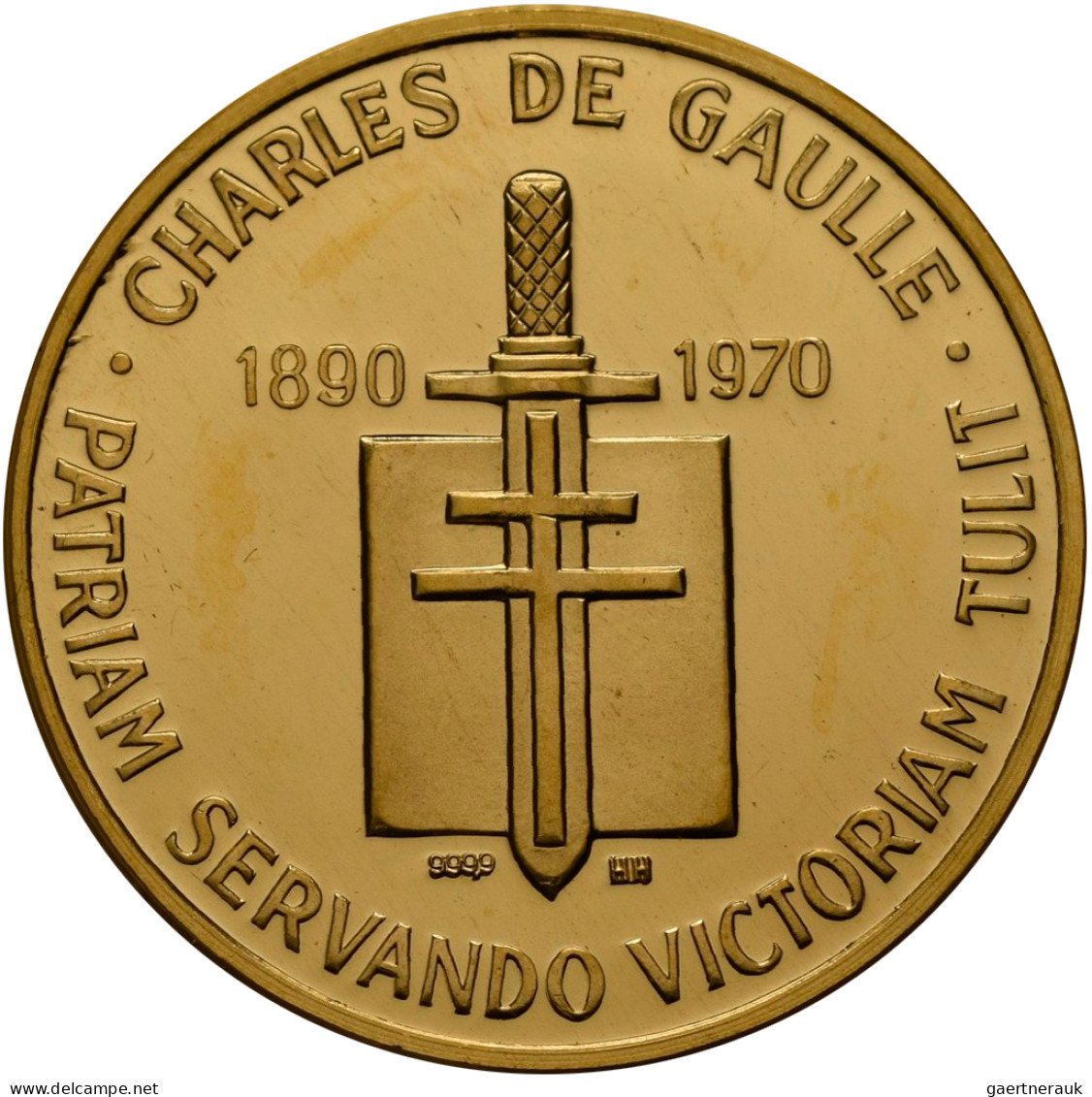 Medaillen Alle Welt: Frankreich: Goldmedaille 1970, Auf Charles De Gaulle 1890-1 - Ohne Zuordnung