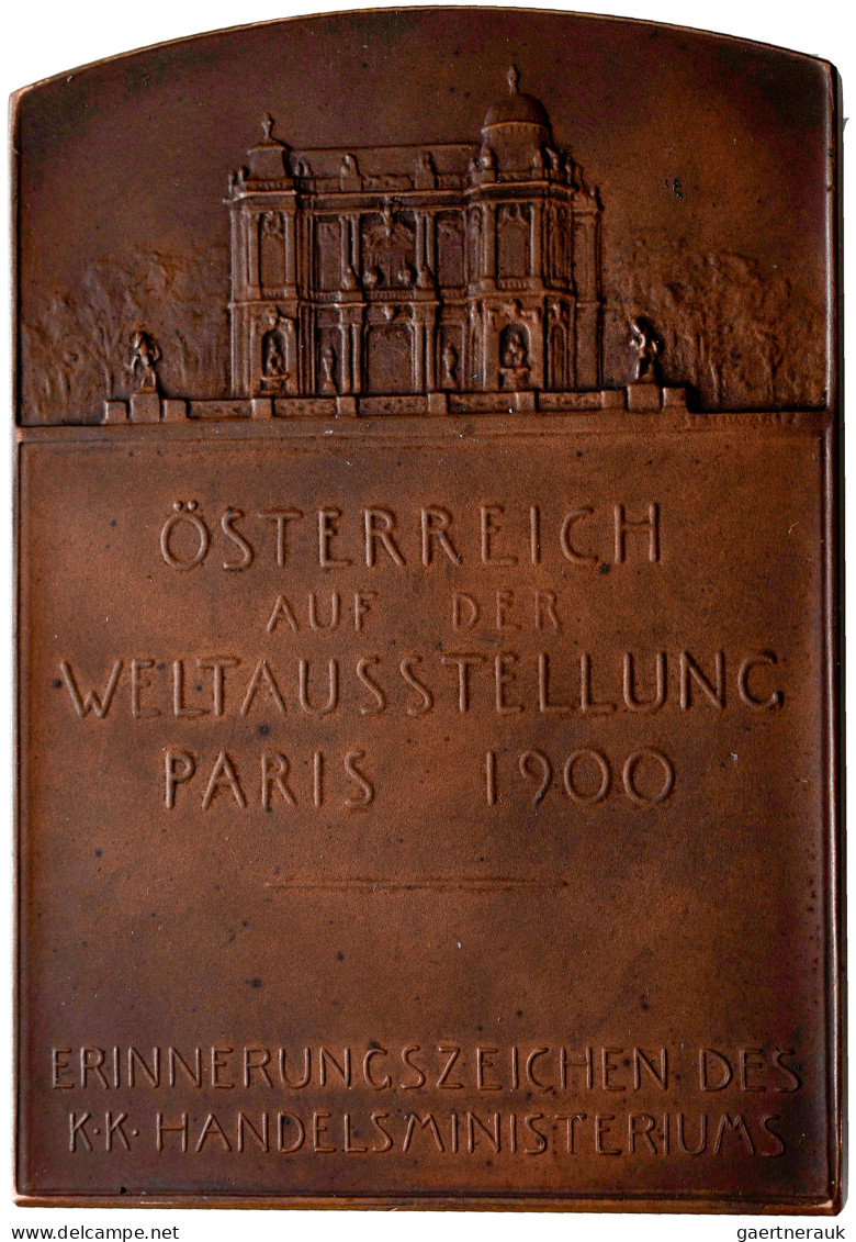 Medaillen Alle Welt: Österreich: Bronzeplakette 1900 Von Stefan Schwartz, Auf Di - Non Classificati