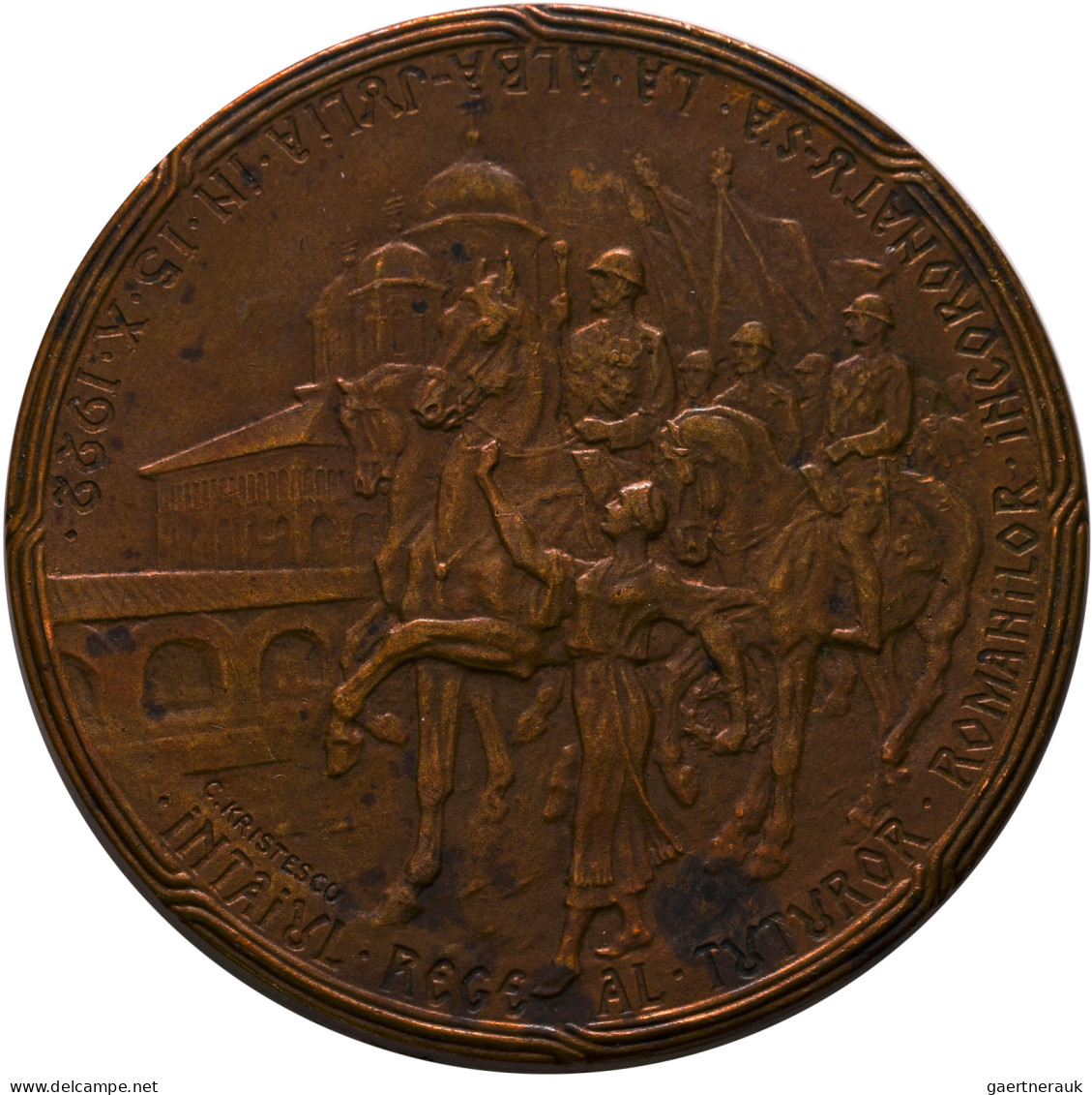 Medaillen Alle Welt: Rumänien, Ferdinand I. 1914-1927: Bronzemedaille 1922 Von C - Ohne Zuordnung