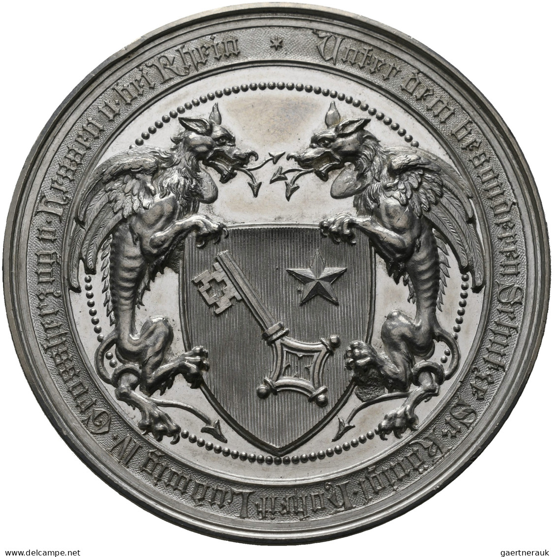 Medaillen Alle Welt: Worms: Zinnmedaille 1889, Unsigniert, Auf Die Eröffnung Des - Unclassified