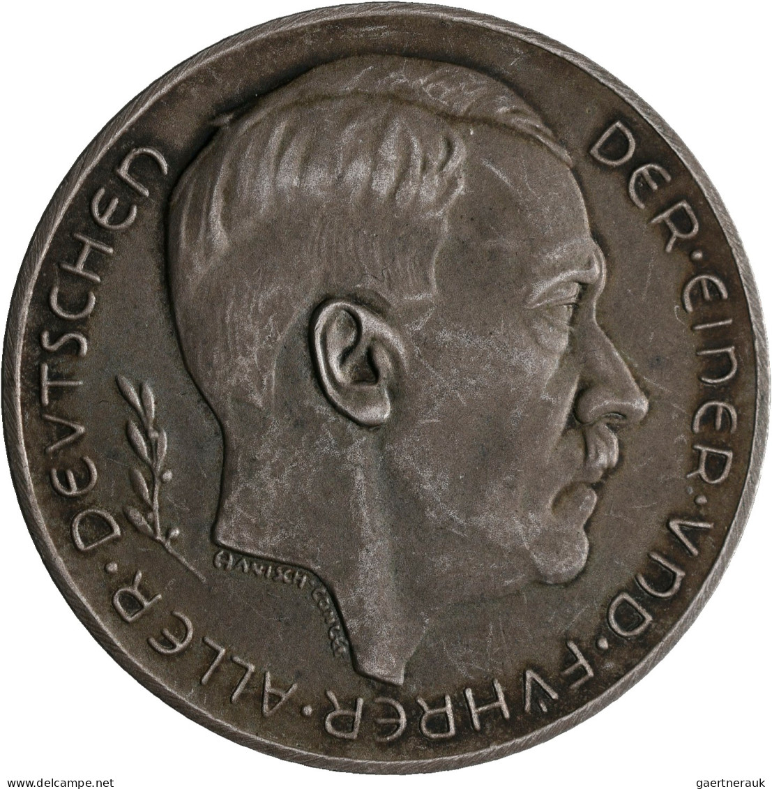 Medaillen Deutschland - Personen: Hitler, Adolf: Silbermedaille 1939 Von Eduard - Altri & Non Classificati