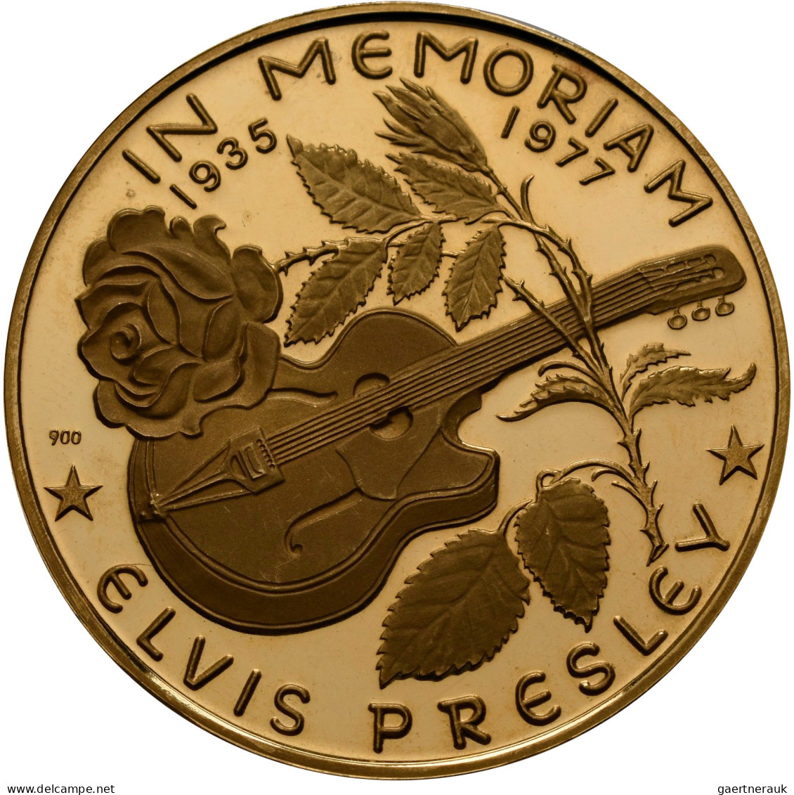 Medaillen Deutschland - Personen: Presley, Elvis 1935-1977: Goldmedaille O. J, I - Other & Unclassified