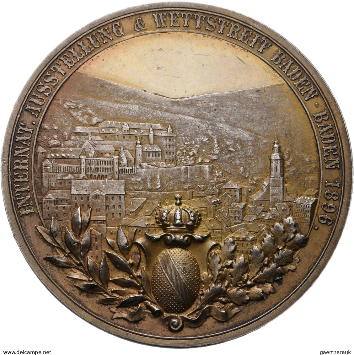 Medaillen Deutschland - Geographisch: Baden, Friedrich I., 1852-1907: Vergoldete - Sonstige & Ohne Zuordnung