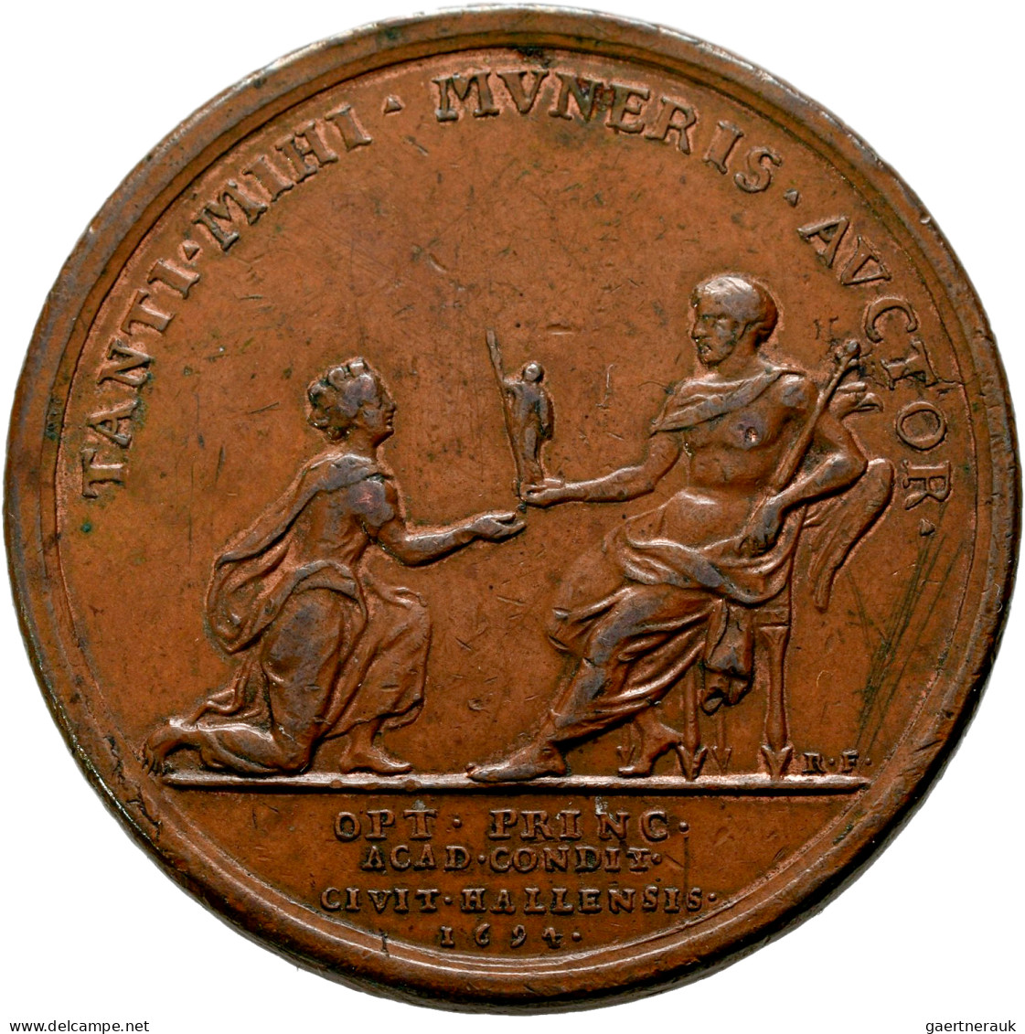 Medaillen Deutschland - Geographisch: Halle/Saale: Bronzemedaille 1694 Von R. Fa - Autres & Non Classés