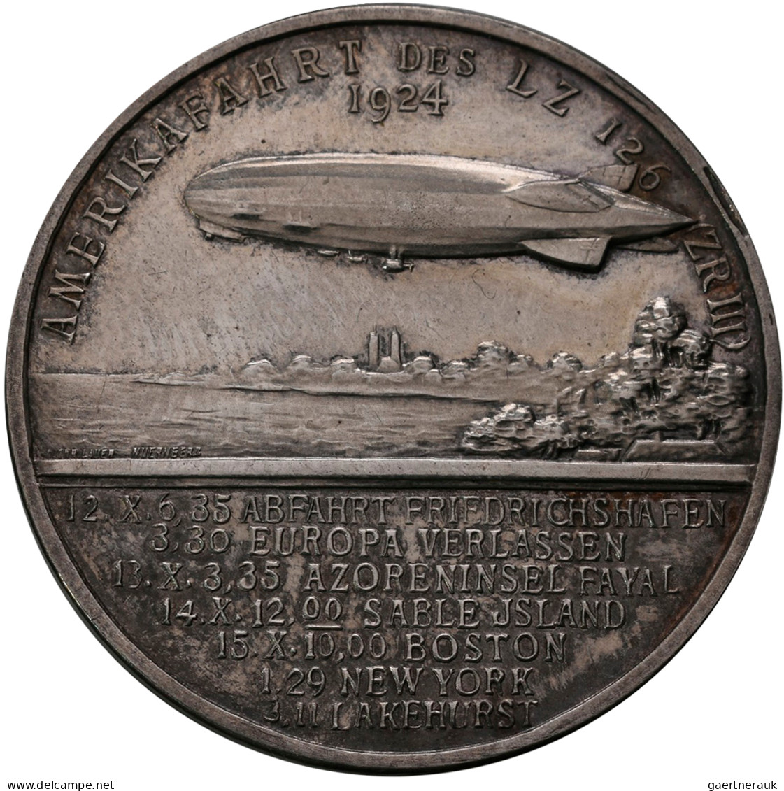 Medaillen Deutschland - Sonstige: Zeppelin: Silbermedaille Von Lauer Auf Die Ame - Otros