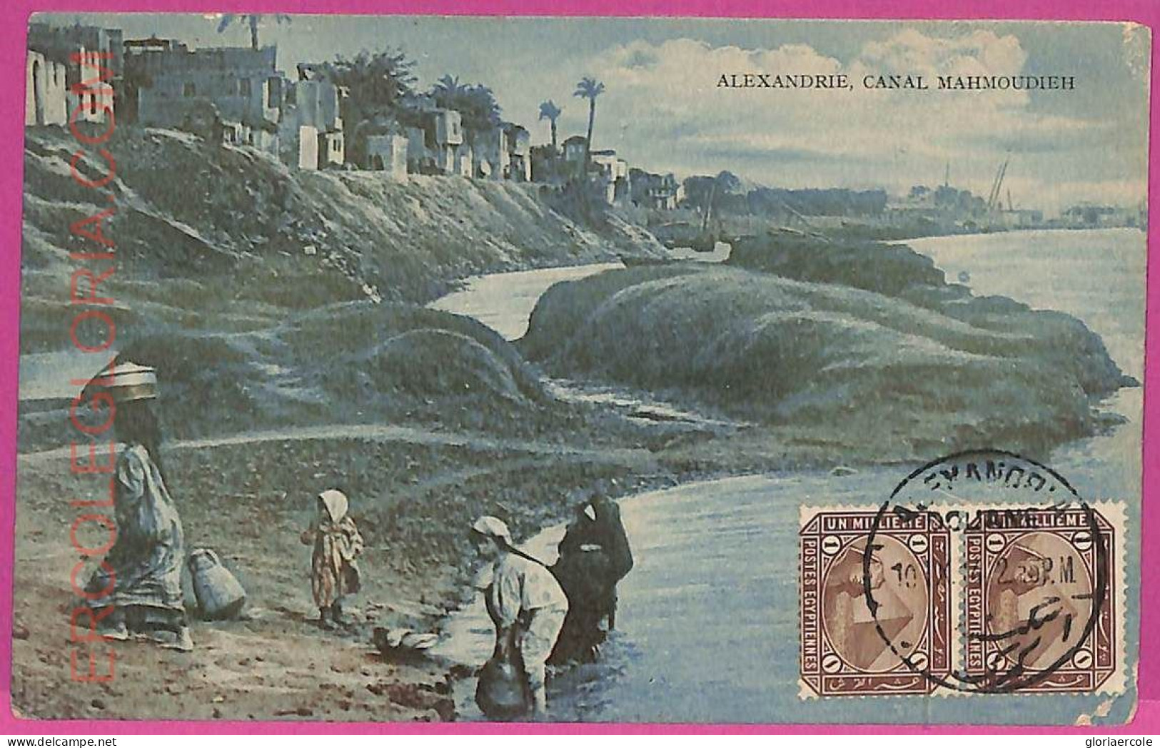 Ag2944 - EGYPT - VINTAGE POSTCARD - Alexandrie - Canal Mahmoudieh - 1903 - Alexandria