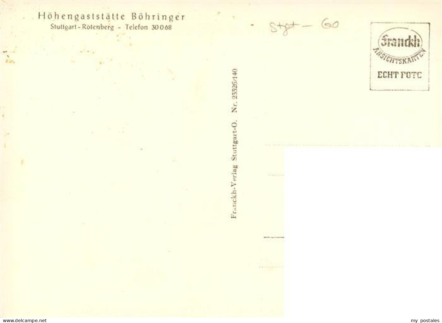 73887484 Rotenberg  Stuttgart Hoehengaststaette Boehringer Restaurant  - Stuttgart