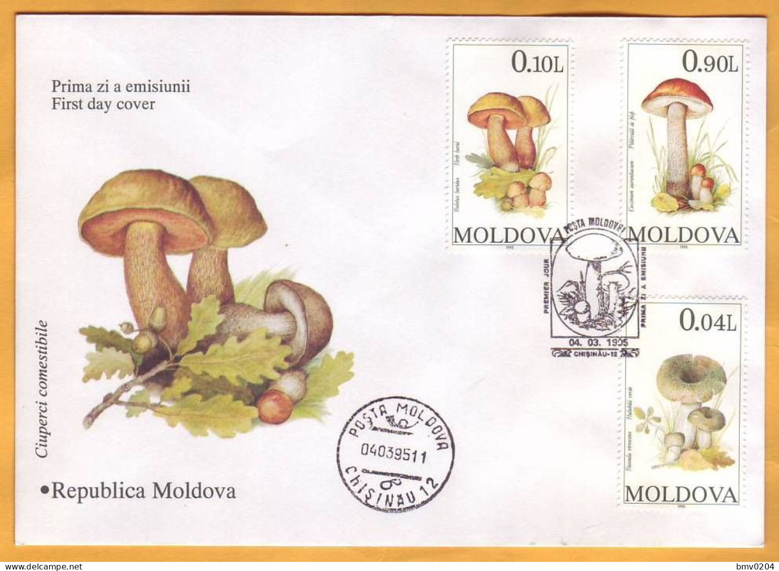 1995 Moldova Moldavie FDC Mushrooms. Nature. Cover - Pilze