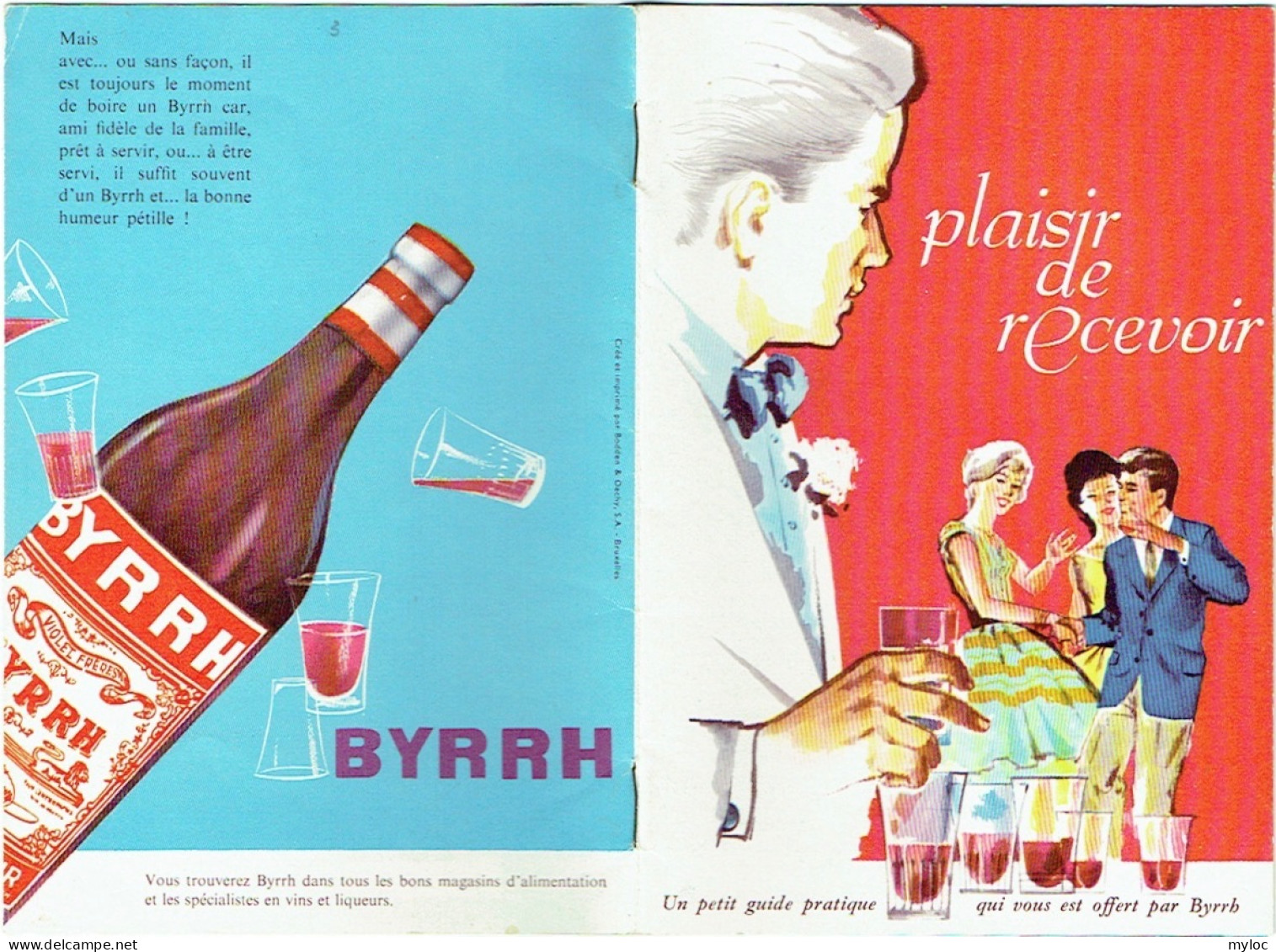 Ancienne Publicité BYRRH. Illustrateur.  Recettes De Cocktails Et Cuisine. Plaisir De Recevoir. Illustrateur. - Alcools