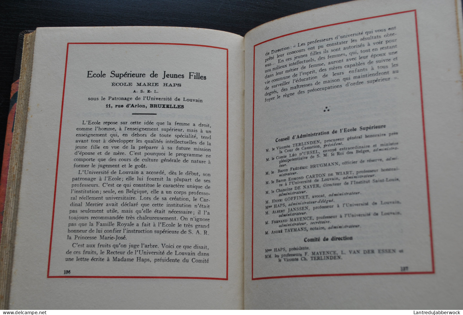 CAHIERS DE L'ECOLE PRINTEMPS 1931 ECOLE SUPERIEURE DE JEUNES FILLES MARIE HAPS ILLUSTRATIONS BETTY SEVERIN RELIURE CUIR