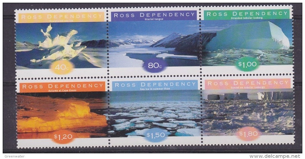 Ross Dependency 1998 Ice Formations 6v  Se Tenant ** Mnh (59662) ROCK BOTTOM - Neufs