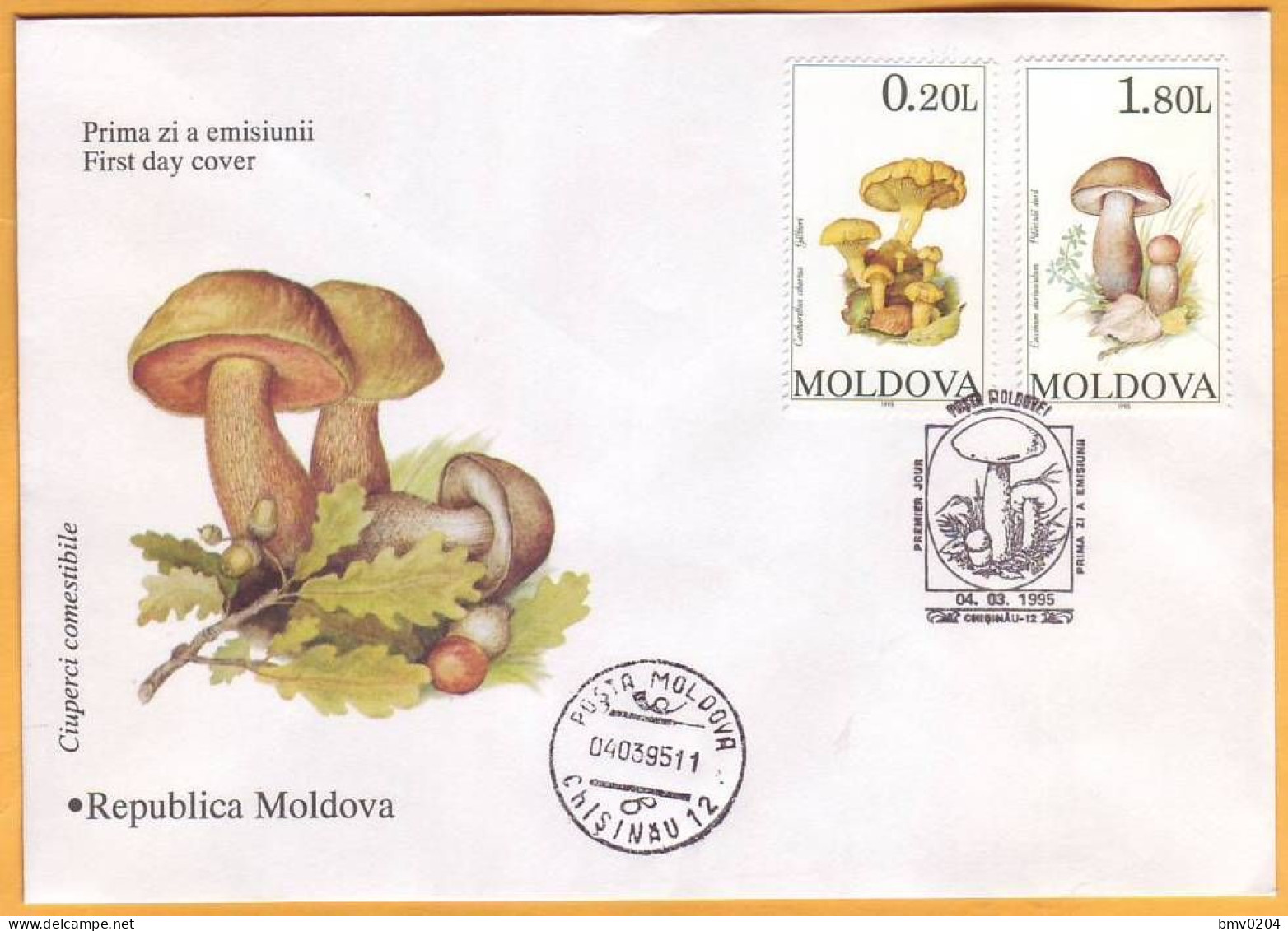 1995 Moldova Moldavie FDC Mushrooms. Nature. Cover - Hongos