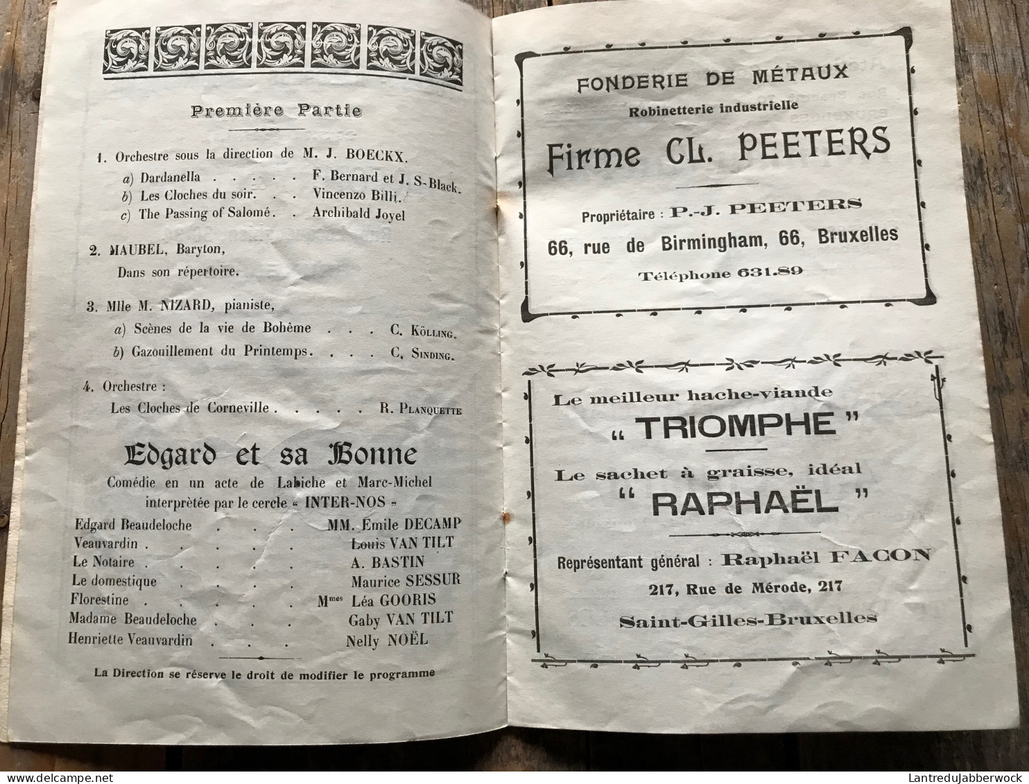 Programme 1924 Fête Annuelle Association Des Anciens élèves Des écoles Industrielles Du Grand Bruxelles Régionalisme Pub - Belgien