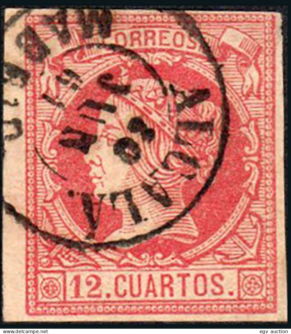 Madrid - Edi O 53 - 12 Cuartos - Mat Fech. Tp. II "Alcalá" - Used Stamps