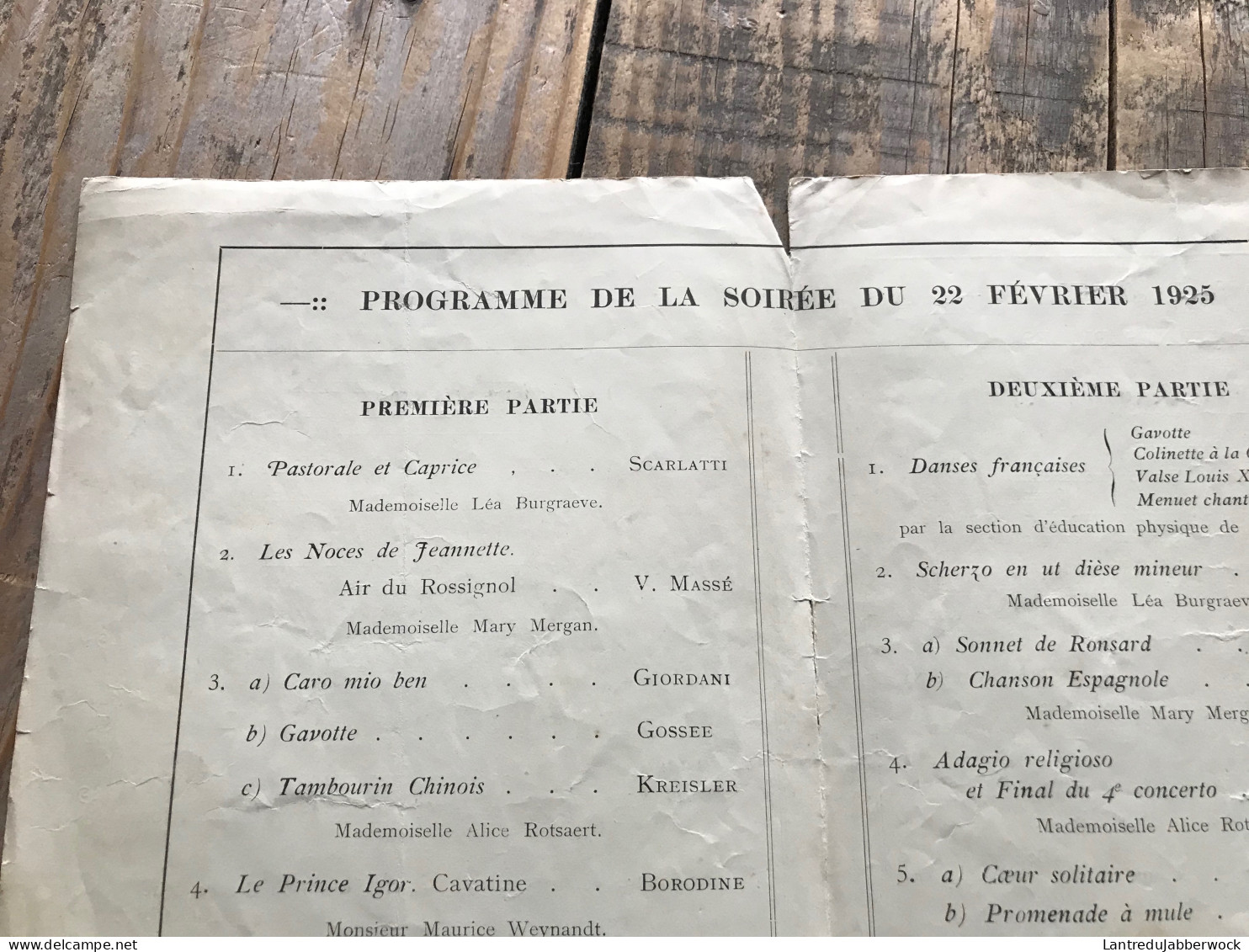 Programme 1925 Soirée Musicale Et Artistique Association Des Anciennes élèves De L'école Jules HALLAUX Ixelles Stassart - Bélgica