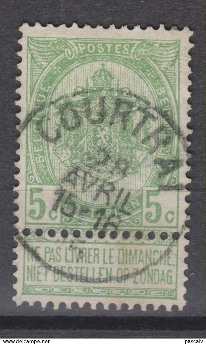 COB 56 Oblitération Centrale COURTRAI - 1893-1907 Wapenschild