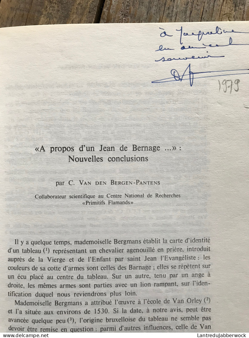 CAHIERS BRUXELLOIS Revue D'histoire Urbaine EXTRAIT - A Propos D'un Jean De Bernage VAN DEN BERGEN-PANTENS Régionalisme - Bélgica