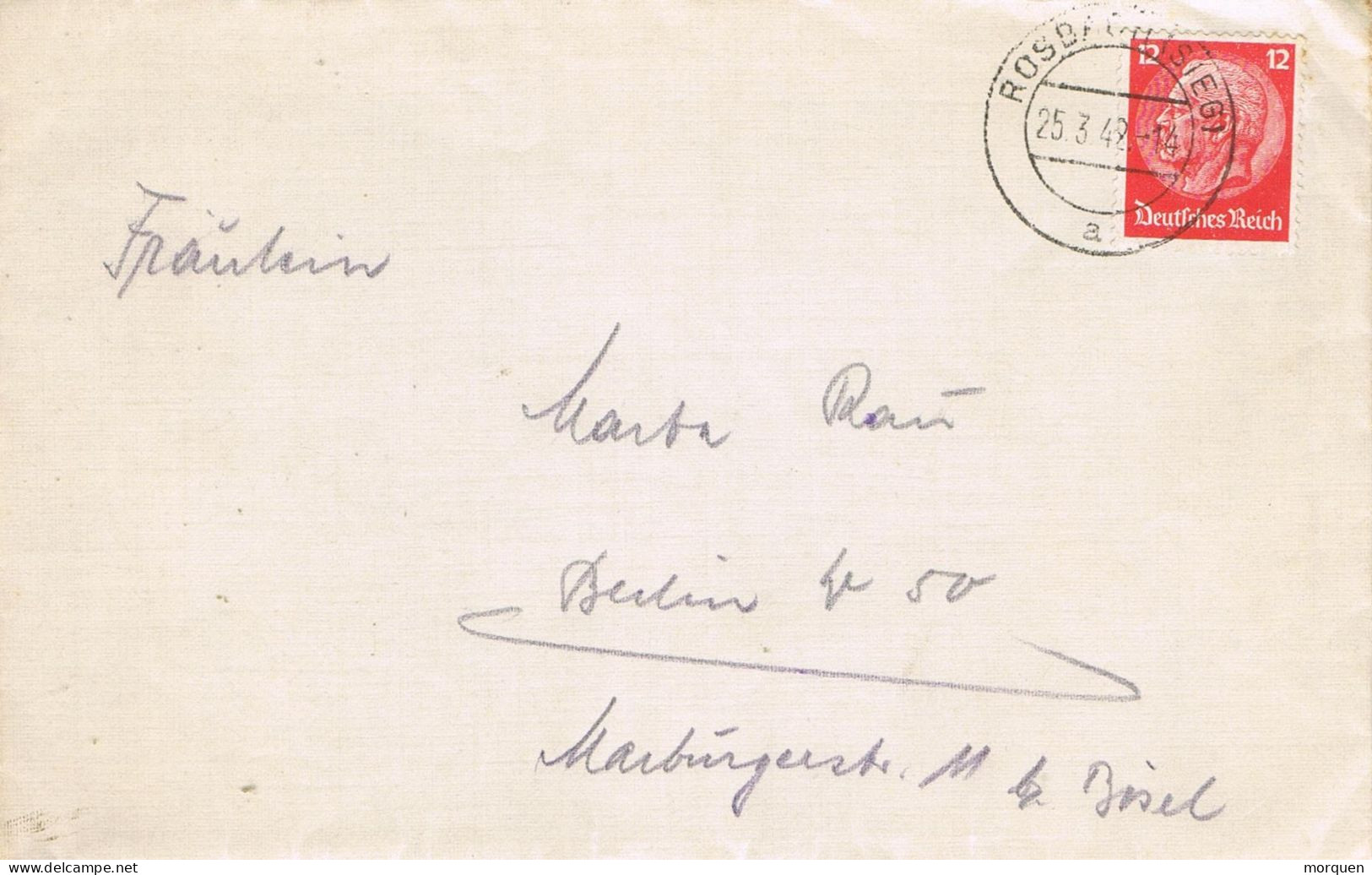 54907. Carta ROSBACH (Alemania Reich) 1942 To Berlin - Storia Postale