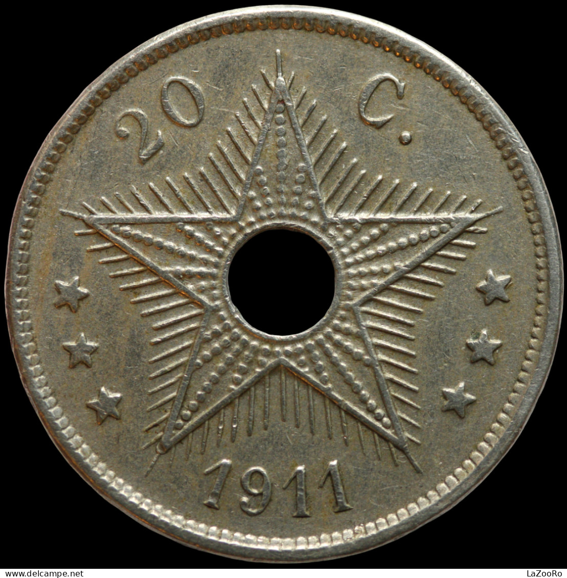 LaZooRo: Belgian Congo 20 Centimes 1911 XF / UNC - 1945-1951: Regencia