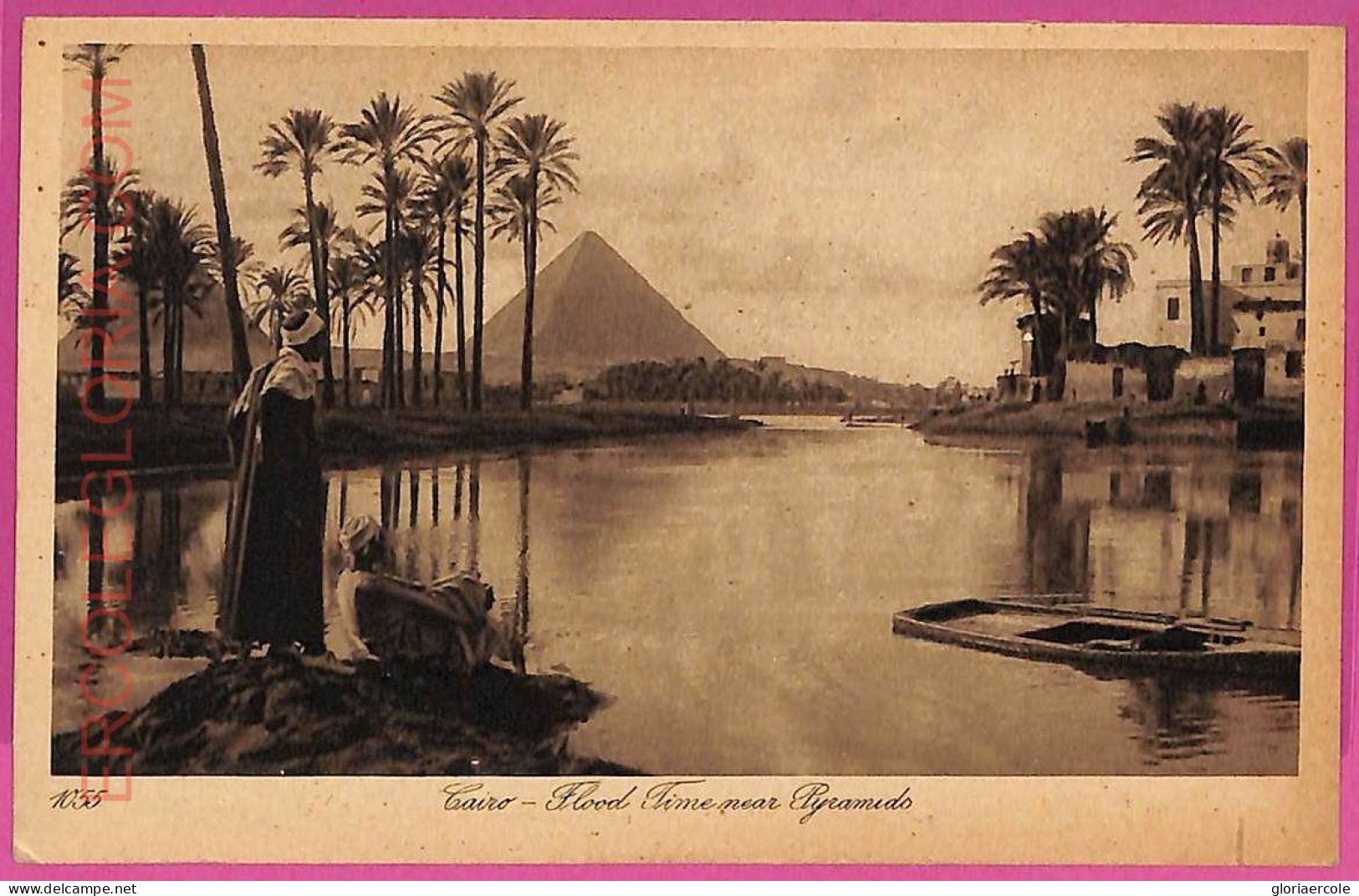 Ag2955 - EGYPT - VINTAGE POSTCARD - Cairo, Flood Time Near Pyramids - Cairo