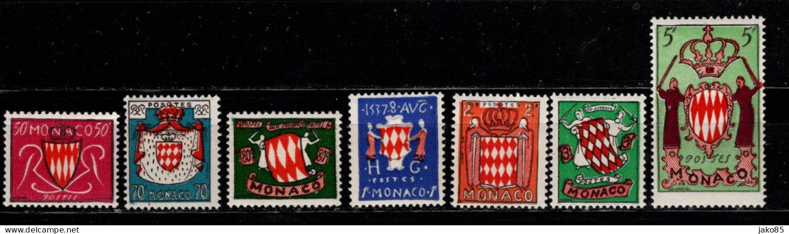 - MONACO - 1954- YT N° 405 / 411- ** - Armoiries - Used Stamps